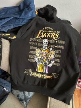 Los Angeles Lakers 2020 World Champs Black Hoodie Warren Lotas